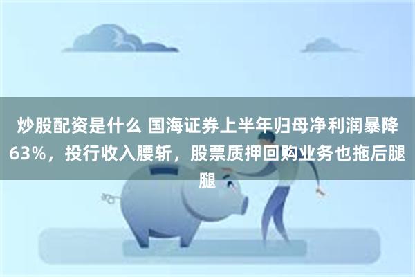 炒股配资是什么 国海证券上半年归母净利润暴降63%，投行收入腰斩，股票质押回购业务也拖后腿