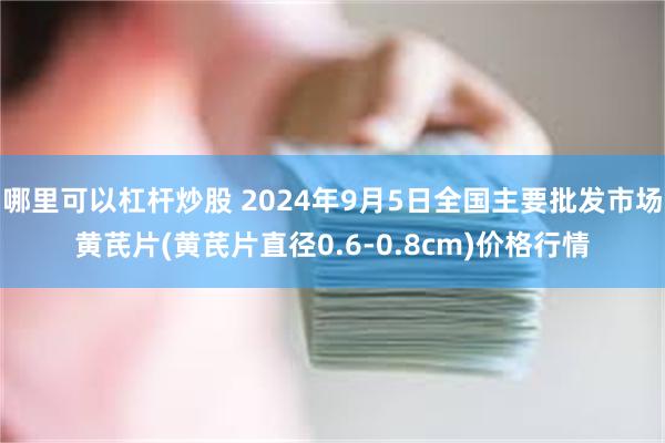 哪里可以杠杆炒股 2024年9月5日全国主要批发市场黄芪片(黄芪片直径0.6-0.8cm)价格行情