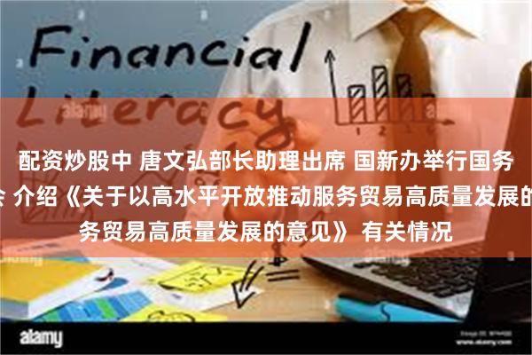 配资炒股中 唐文弘部长助理出席 国新办举行国务院政策例行吹风会 介绍《关于以高水平开放推动服务贸易高质量发展的意见》 有关情况