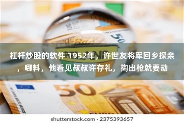 杠杆炒股的软件 1952年，许世友将军回乡探亲，哪料，他看见叔叔许存礼，掏出枪就要动